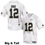 Notre Dame Fighting Irish Men's Ian Book #12 White Under Armour Authentic Stitched Big & Tall College NCAA Football Jersey ZKU0899GO
